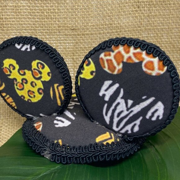 Disney Dooney Animal Print Mickey's HANDMADE Mouse Ear Hat/ Fascinator - Picture 2 of 4